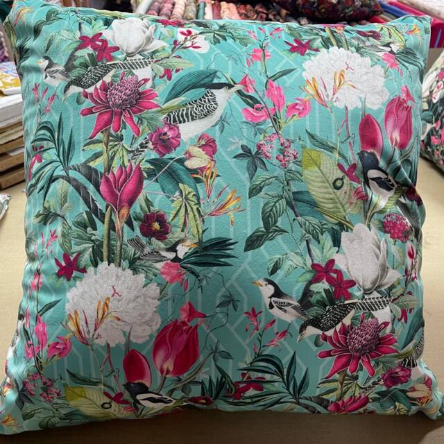Hand Made Double Sided Plush 290Gsm Velvet - Large Cushion Cover Patagonia in Mint - image 1
