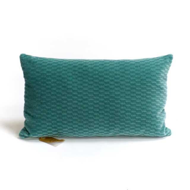 Lumbar Petrol Blue Velvet Pillow Cover 30x50 cm - 12x20 - image 1