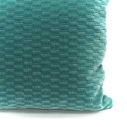 Lumbar Petrol Blue Velvet Pillow Cover 30x50 cm - 12x20 - thumbnail 2