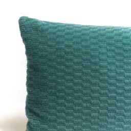 Lumbar Petrol Blue Velvet Pillow Cover 30x50 cm - 12x20 - thumbnail 3