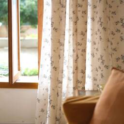 Eemil Linen Curtain, Print Floral Drape, Semi Blackout Custom Curtain For Livingroom, Extra Long 1Pc - thumbnail 3
