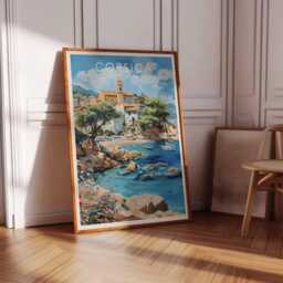 Corsica Travel Poster Mediterranean Island Art Print - thumbnail 3