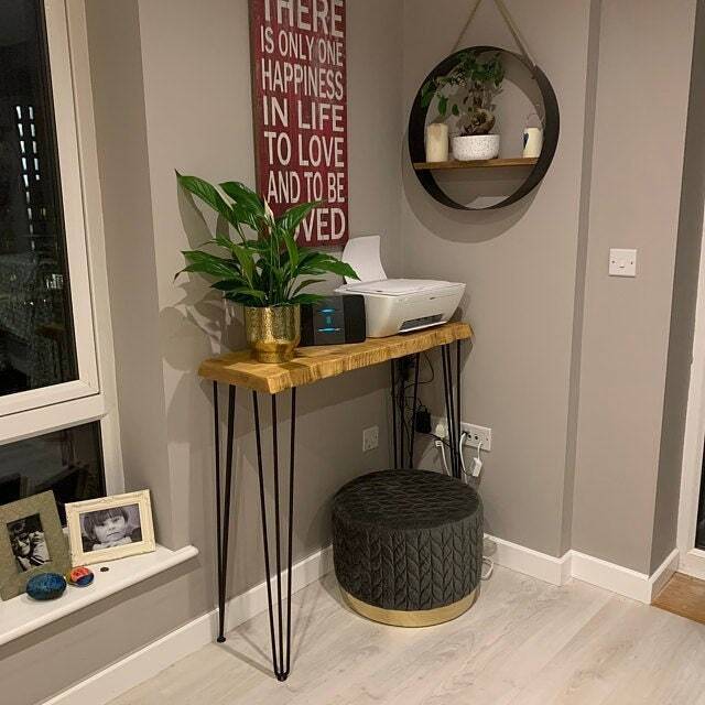 Live Edge 4 Legs Console Table With Hairpin Rustic Hallway Depth 23cm UK 48 Hours Dispatch/48 Delivery - image 1