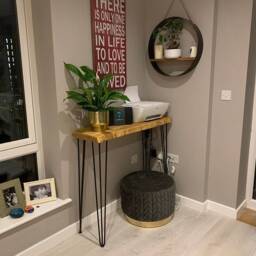 Live Edge 4 Legs Console Table With Hairpin Rustic Hallway Depth 23cm UK 48 Hours Dispatch/48 Delivery - thumbnail 1