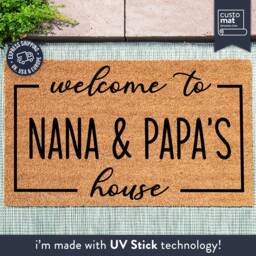 The Grandma Gift, Welcome To Nana & Papa's House Custom Coir Doormat - Grandparent Gift Personalized Mat For & Home - thumbnail 1