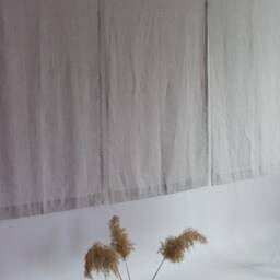 Japanese Linen Noren Grey 3-Panel Room Divider Door Curtain - thumbnail 2