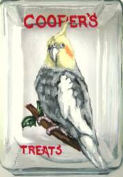 Cockatiel, Bird Seed Jar, Handpainted Pet Portrait, Art, Tropical Parrot, Custom Canister, Food Storage, Personalized - thumbnail 2