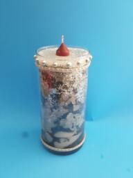 Beautiful Black White & Red Accented Candle - thumbnail 1