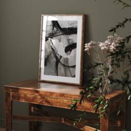 Mexico Map - Black & Grey Abstract Painting Of Wall Art Print Traval Poster - thumbnail 2