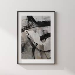 Mexico Map - Black & Grey Abstract Painting Of Wall Art Print Traval Poster - thumbnail 3