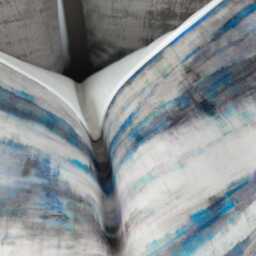 Abstract Design Velvet Cushion Cover Nautical Cover Tones Of Blue Grey Green & White Art The Loom Designer Fabric Cushion - thumbnail 3
