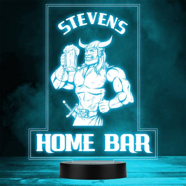 Viking Drinking Pint Funny Home Bar Man Cave Gift Colour Change Night Light - image 1
