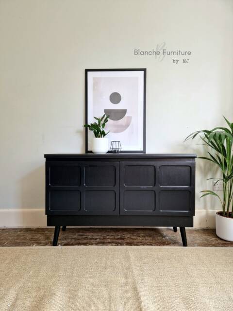 Nathan Drinks Cabinet Sideboard in Black On Legs - image 1
