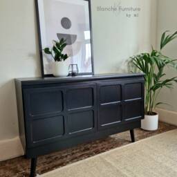 Nathan Drinks Cabinet Sideboard in Black On Legs - thumbnail 2