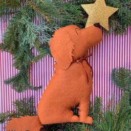 Golden Retriever Dog Christmas Tree Topper // Holiday Pet Decor Felt Lover Gift New Puppy Xmas Present Memorial Portrait - thumbnail 4