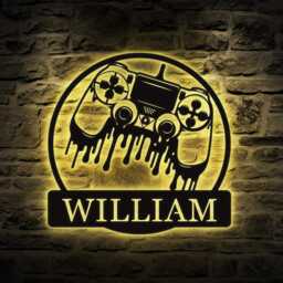 Custom Gamer Led Metal Sign, Personalized Game Controller Wall Art, Video Decor - thumbnail 2