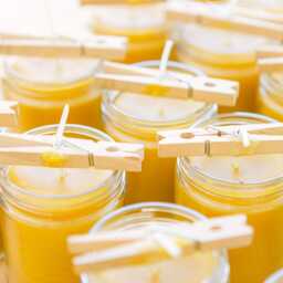 Pure Honey - Unscented 100% Beeswax Candle, 8 Oz in Glass Jar - thumbnail 4