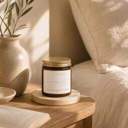 Pure Honey - Unscented 100% Beeswax Candle, 8 Oz in Glass Jar - thumbnail 3