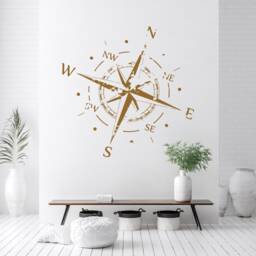 Compass Wall Decal Nautical Decor Bedroom Art Sticker Bathroom - X327 - thumbnail 2
