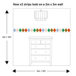 Harlequin Wallpaper Boarder Removable Wall Sticker - Circus Theme Nursery & Playroom Decor - thumbnail 3
