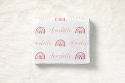 Baby Rainbow Personalized Swaddle, Blanket, Custom Name Hospital Shower Gift, Blanket - thumbnail 1