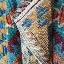 Kilim Rug Multicolour, Handmade Artisan Afghan Turkish Scandinavian Navajo Bohemian Flatweave Natural Wool 121x88 cm - thumbnail 4