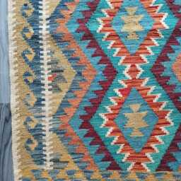 Kilim Rug Multicolour, Handmade Artisan Afghan Turkish Scandinavian Navajo Bohemian Flatweave Natural Wool 121x88 cm - thumbnail 2
