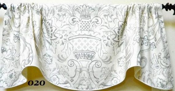 Kravet-Royale-Window Valance/Corded, Lined Valance/ Rod Pocket Scalloped Quality Linen Toile From England - image 1