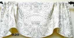 Kravet-Royale-Window Valance/Corded, Lined Valance/ Rod Pocket Scalloped Quality Linen Toile From England - thumbnail 1