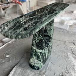 Spider Green Marble Console Table Contemporary Entryway Furniture, Sculptural Stone Accent Piece - thumbnail 3