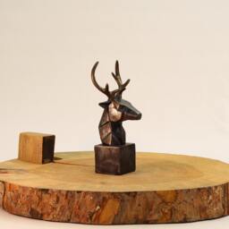 Minimalist Cubic Deer Bust Statue - Minimal Art Decor