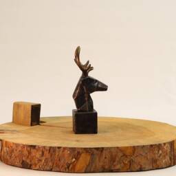 Minimalist Cubic Deer Bust Statue - Minimal Art Decor - thumbnail 4