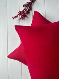Set Of 2, 4 & 6 Stonewashed Linen Pillow Cases in Dusty Red/Linen Cushion Covers With Hidden Zipper/Decorative Pillows/