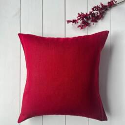 Set Of 2, 4 & 6 Stonewashed Linen Pillow Cases in Dusty Red/Linen Cushion Covers With Hidden Zipper/Decorative Pillows/ - thumbnail 4