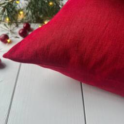 Set Of 2, 4 & 6 Stonewashed Linen Pillow Cases in Dusty Red/Linen Cushion Covers With Hidden Zipper/Decorative Pillows/ - thumbnail 2