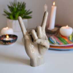 Handmade Rock On Hand Sculpture Biopolymer & Roll Decor - thumbnail 4