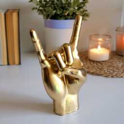 Handmade Rock On Hand Sculpture Biopolymer & Roll Decor - thumbnail 2