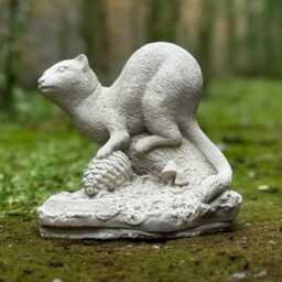 Concrete Pine Marten Statue Wildlife Garden Sculpture Cement Animal Ornament Outdoor Decor With Forest Details Lawn Figurine Gift - thumbnail 4