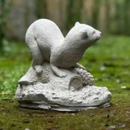 Concrete Pine Marten Statue Wildlife Garden Sculpture Cement Animal Ornament Outdoor Decor With Forest Details Lawn Figurine Gift - thumbnail 2