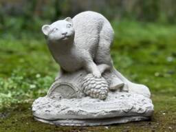 Concrete Pine Marten Statue Wildlife Garden Sculpture Cement Animal Ornament Outdoor Decor With Forest Details Lawn Figurine Gift