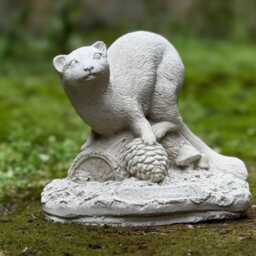 Concrete Pine Marten Statue Wildlife Garden Sculpture Cement Animal Ornament Outdoor Decor With Forest Details Lawn Figurine Gift - thumbnail 3