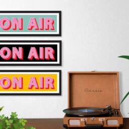Framed On Air Print, Sign, Music Themed Prints, Wall Art, Print in Frame, Sign - thumbnail 3