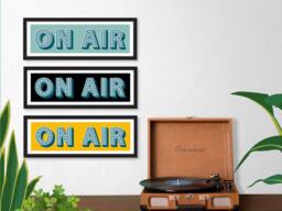 Framed On Air Print, Sign, Music Themed Prints, Wall Art, Print in Frame, Sign - thumbnail 1