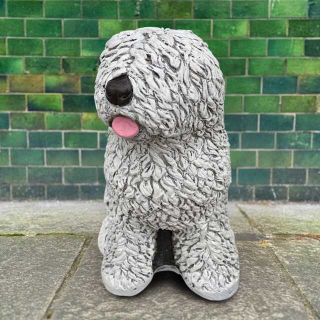 Concrete Sheepdog Sculpture Handcrafted English Dog Figurine Stone Pet Ornament Memorial Statue Cement Decoration Dog Lover Gift - image 1