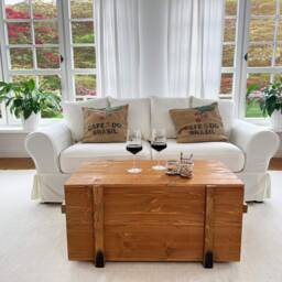 Coffee Table Chest Wooden Box Vintage Shabby Chic - thumbnail 3