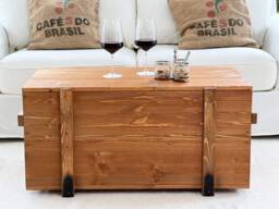 Coffee Table Chest Wooden Box Vintage Shabby Chic - thumbnail 1