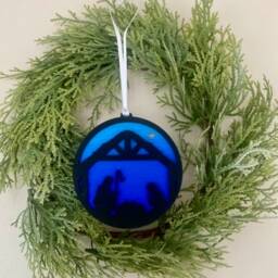 Hand Painted Christmas Ornament Laser Cut Maple Plywood, Christian Gift - thumbnail 3