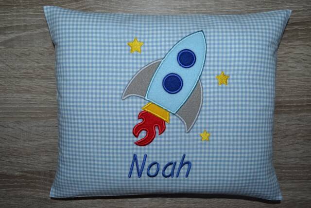 Pillow Rocket, Rocket Pillow, Name Pillow Baptism Birth Children's Space - image 1