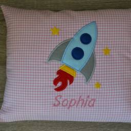 Pillow Rocket, Rocket Pillow, Name Pillow Baptism Birth Children's Space - thumbnail 3