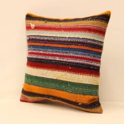 Designer Pillow 16x16 Sofa Kilim Decorative Boho Interior Design Retro Home Decor Ethnic Pillowcover Natural Dyekilim Cushion 4Kf-166 - thumbnail 3